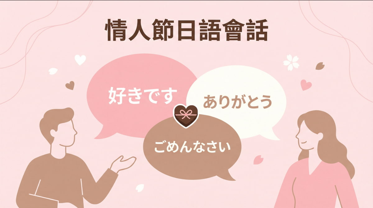 情人節日語會話插圖：好きです、ありがとう、ごめんなさい等實用日語表達