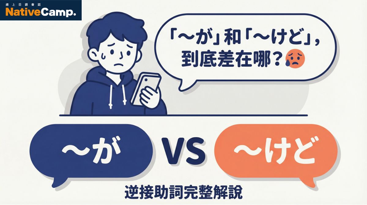 「〜が」還是「〜けど」？N5逆接助詞用法差異完整解說
