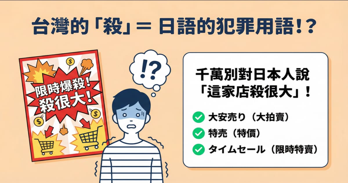 台灣常見的「殺很大」廣告讓日本人嚇壞了！學日語必知：正確說法是大安売り、特売、タイムセール