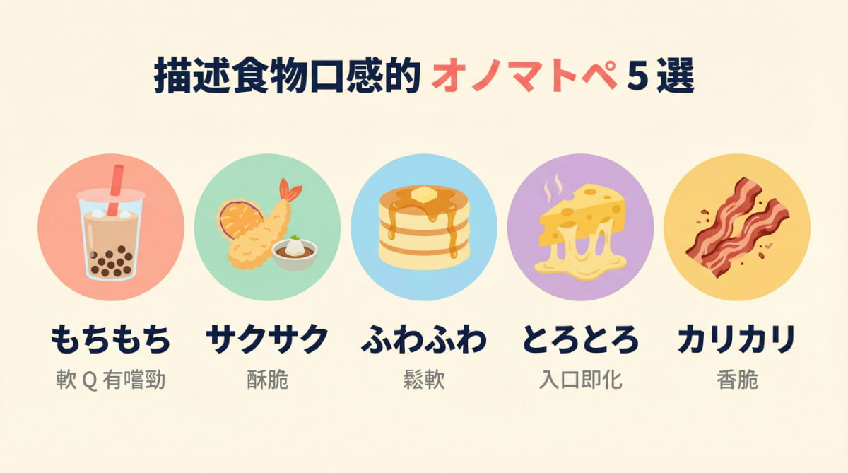 描述食物口感的日文擬聲擬態詞5選－もちもち・サクサク・ふわふわ・とろとろ・カリカリ