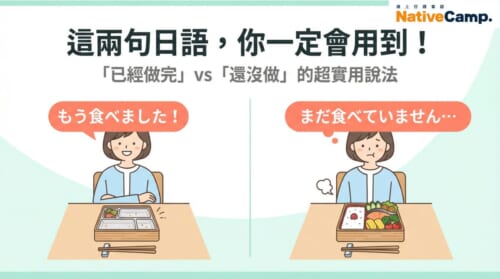 日語學習｜「もう食べました」vs「まだ食べていません」已經做完和還沒做的超實用說法