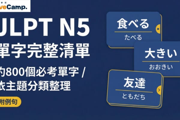 JLPT N5單字完整清單－約800個必考單字依主題分類整理