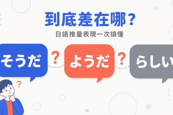 日語推量表現そうだ、ようだ、らしい用法差別比較圖解