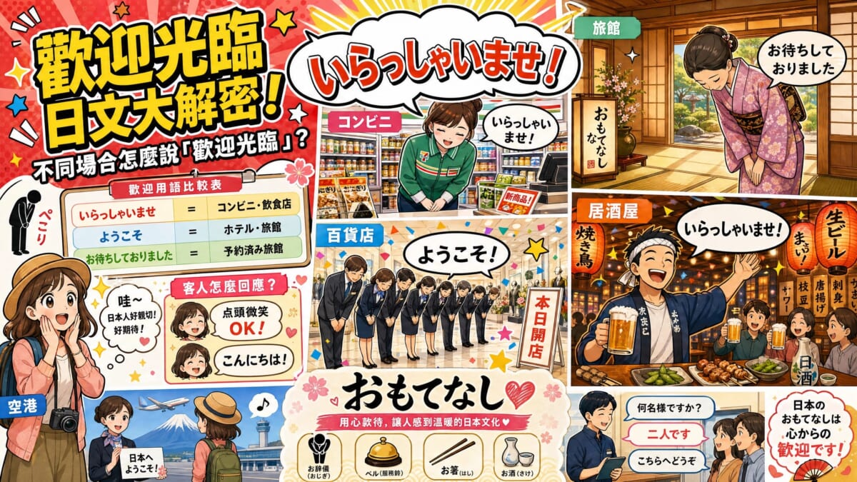 日文「歡迎光臨」原來不只いらっしゃいませ！5種情境用法與日本人真實回應方式一次搞懂