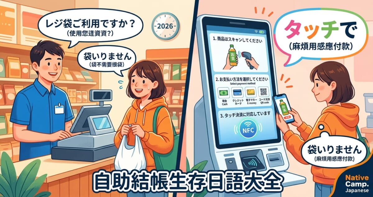 2026年最新版！在日本用自助結帳、無現金支付一定會遇到的生存日語大全