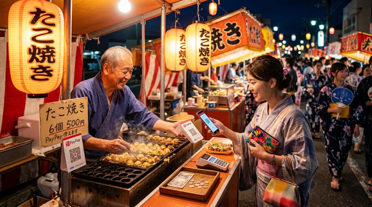 日本夏祭攤販能用PayPay刷卡嗎？現金vs行動支付完整解析，5句實用日語搶先學起來