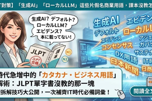 JLPT日檢單字書沒教的IT時代片假名商業用語（生成AI、ローカルLLM）讀解技巧