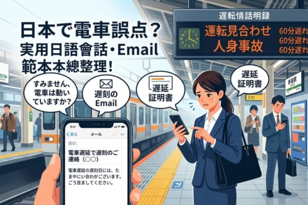 日本電車誤點處理指南：實用日語會話、請假Email範本與遲延證明書領取教學