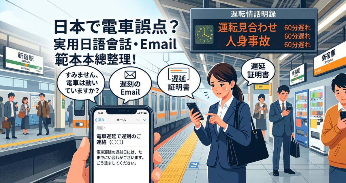 日本電車誤點處理指南：實用日語會話、請假Email範本與遲延證明書領取教學