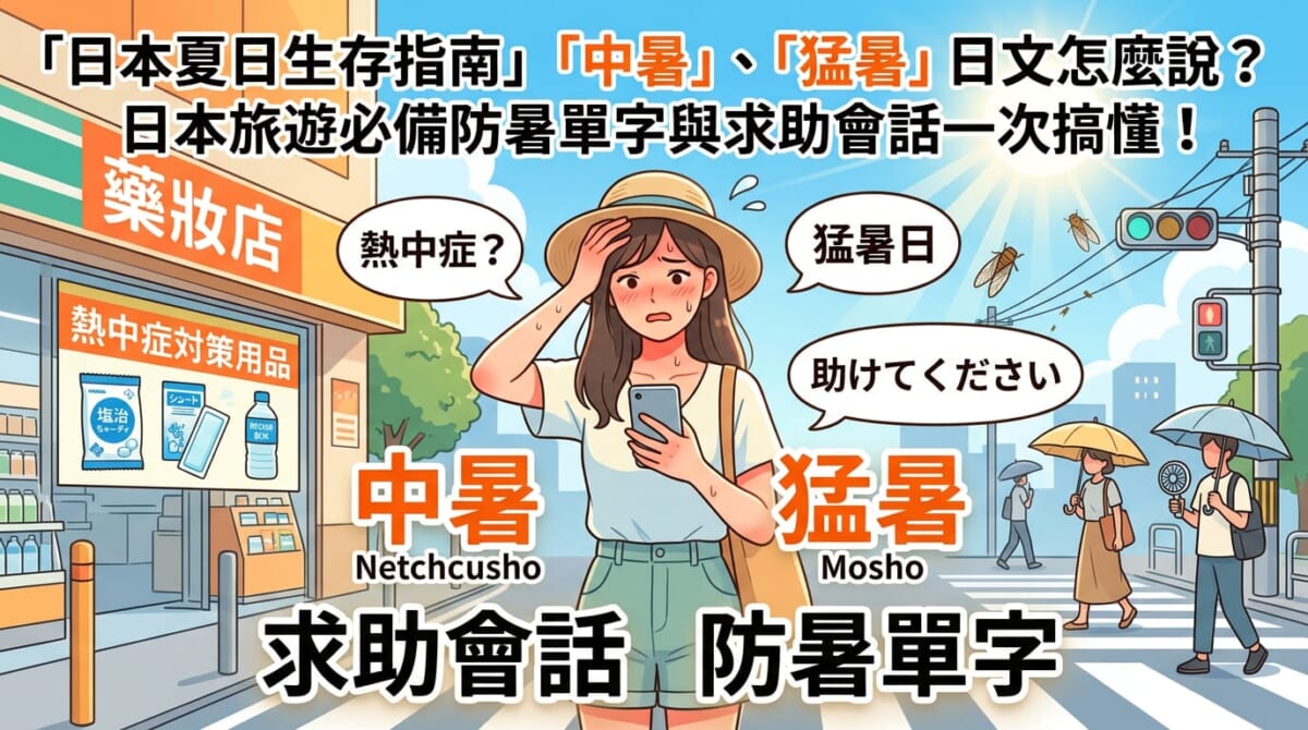 日本旅遊防中暑指南：必備防暑日語會話、日本藥妝防暑神器與氣象單字教學