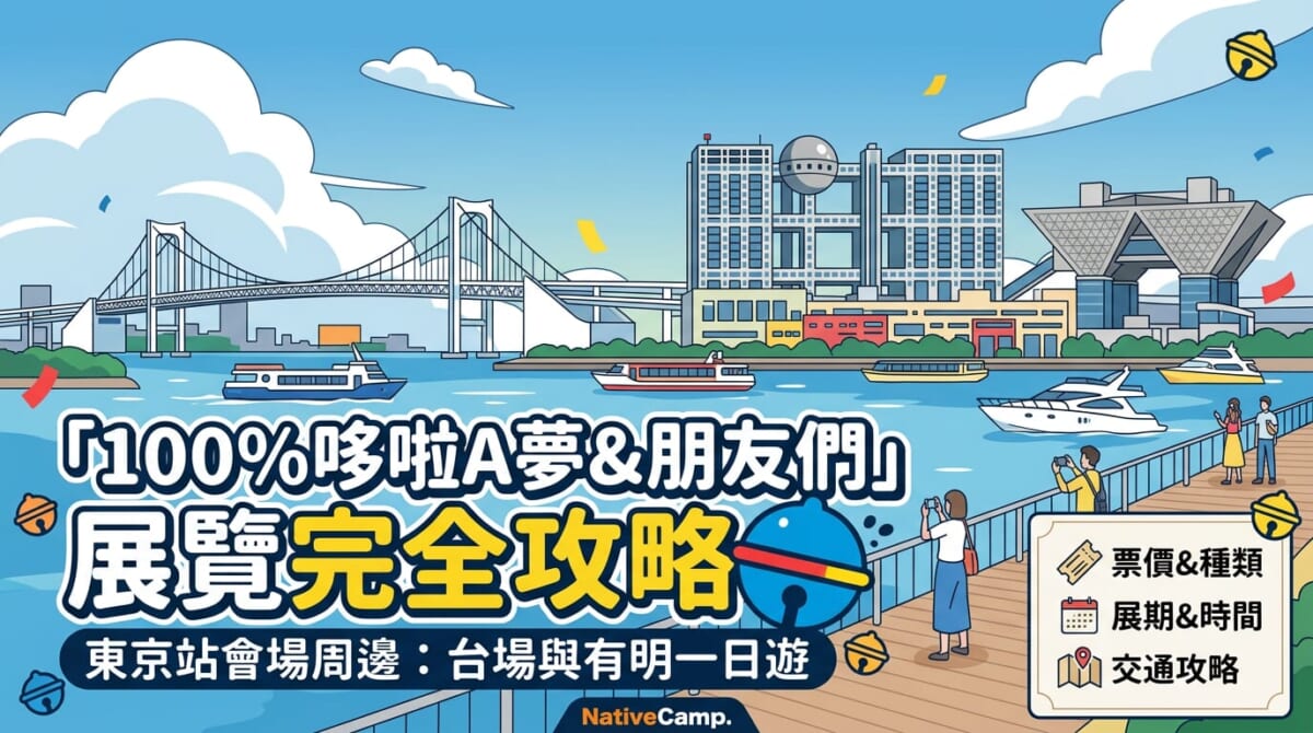 東京台場與有明周邊風景，2026年「100%哆啦A夢＆朋友們」巡迴展覽東京站的舉辦區域。