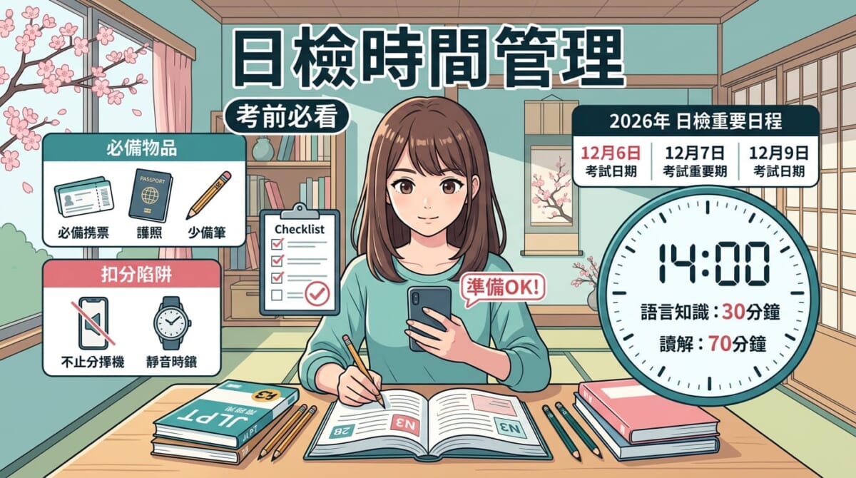 【2026最新】日檢考試時間全攻略！N1~N5當天流程、報名日程與必備物品一次搞懂