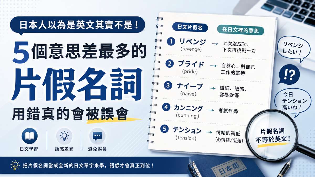 日本人以為是英文其實不是!5個意思差最多的片假名詞,用錯真的會被誤會 日本人以為是英文其實不是!5個意思差最多的片假名詞,用錯真的會被誤會