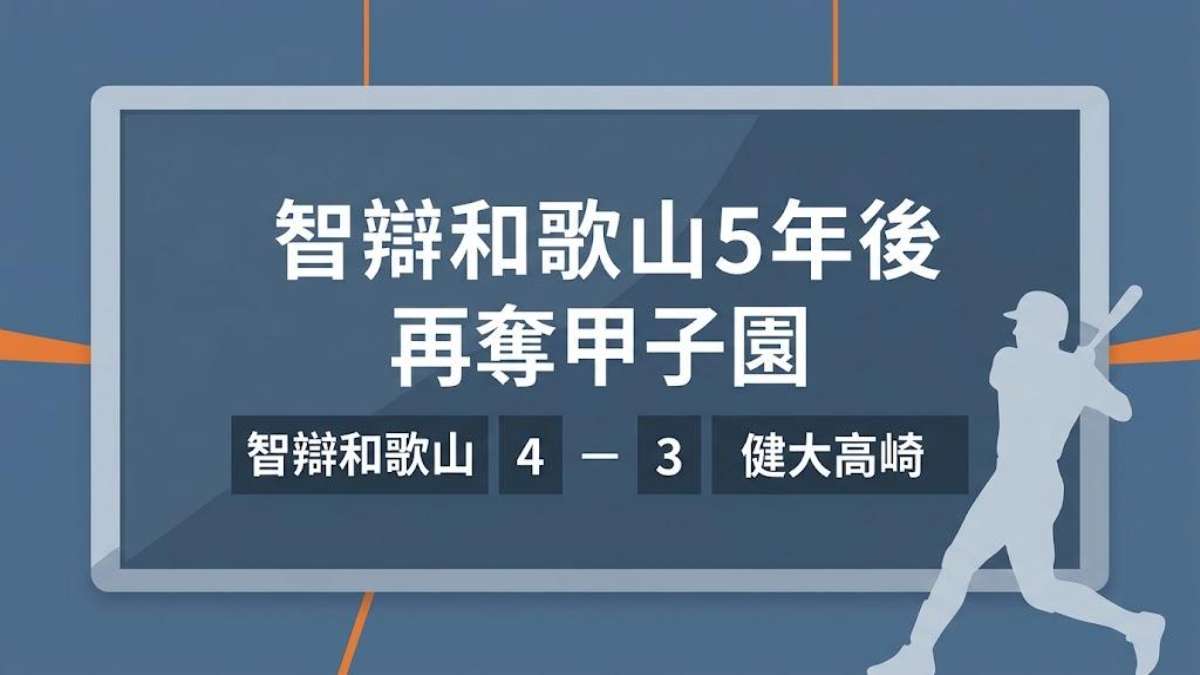 智辯和歌山5年後再奪甲子園!8局上下連續兩次逆轉+24個棒球日文一次學會 智辯和歌山5年後再奪甲子園!8局上下連續兩次逆轉+24個棒球日文一次學會