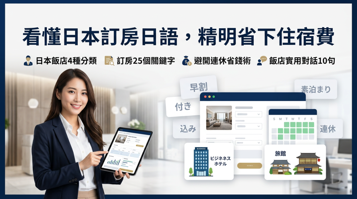 日本訂房日文全攻略！飯店分類＋3招省錢術，25個住宿單字一次學會