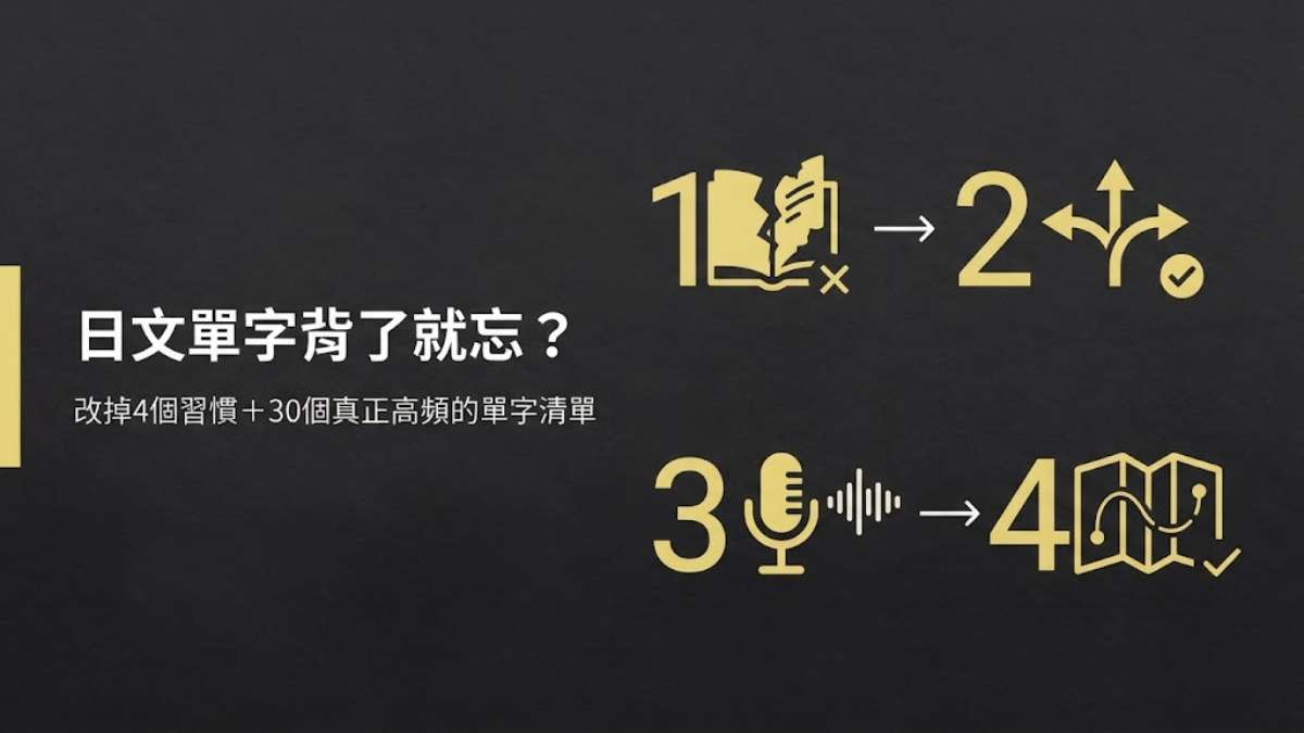 日文單字背了就忘?改掉這4個習慣,加上30個真正高頻的單字清單 日文單字背了就忘?改掉這4個習慣,加上30個真正高頻的單字清單