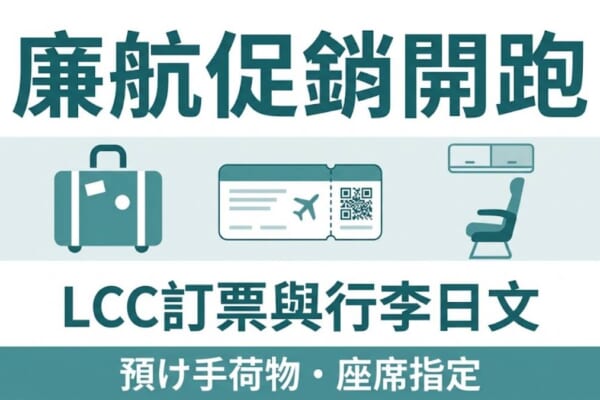 廉價航空訂票與行李規定示意圖