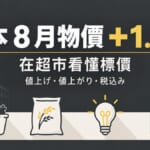 日本8月物價上漲1.7%的主視覺，標示在超市看懂標價的日語