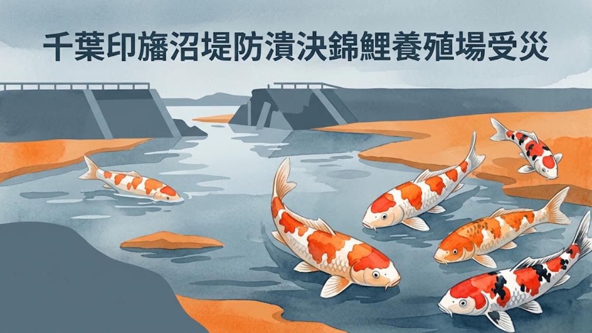 千葉印旛沼堤防潰決！65年錦鯉養殖場泡水受災