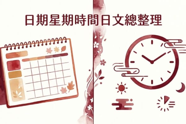 日期星期時間日文總整理插畫示意圖