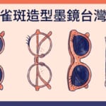 睫毛雀斑造型墨鏡插畫示意圖