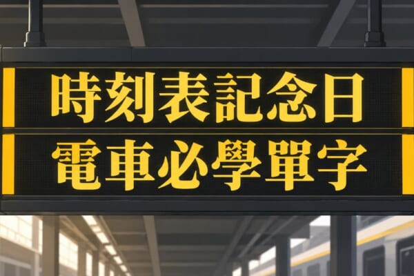 時刻表記念日10月5日：日本電車、新幹線搭乘必學單字與例句