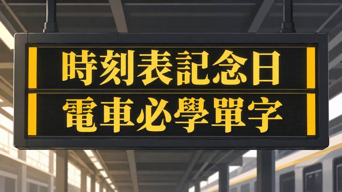 時刻表記念日10月5日：日本電車、新幹線搭乘必學單字與例句