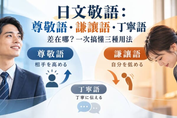 日文敬語：尊敬語・謙讓語・丁寧語差在哪？一次搞懂三種用法