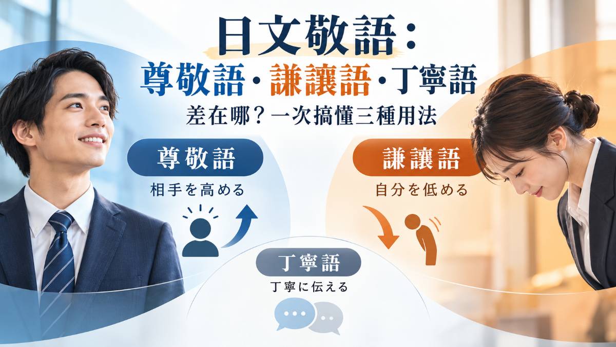日文敬語:尊敬語・謙讓語・丁寧語差在哪?一次搞懂三種用法 日文敬語:尊敬語・謙讓語・丁寧語差在哪?一次搞懂三種用法