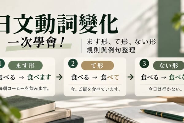 日文動詞變化一次學會！ます形、て形、ない形規則與例句整理