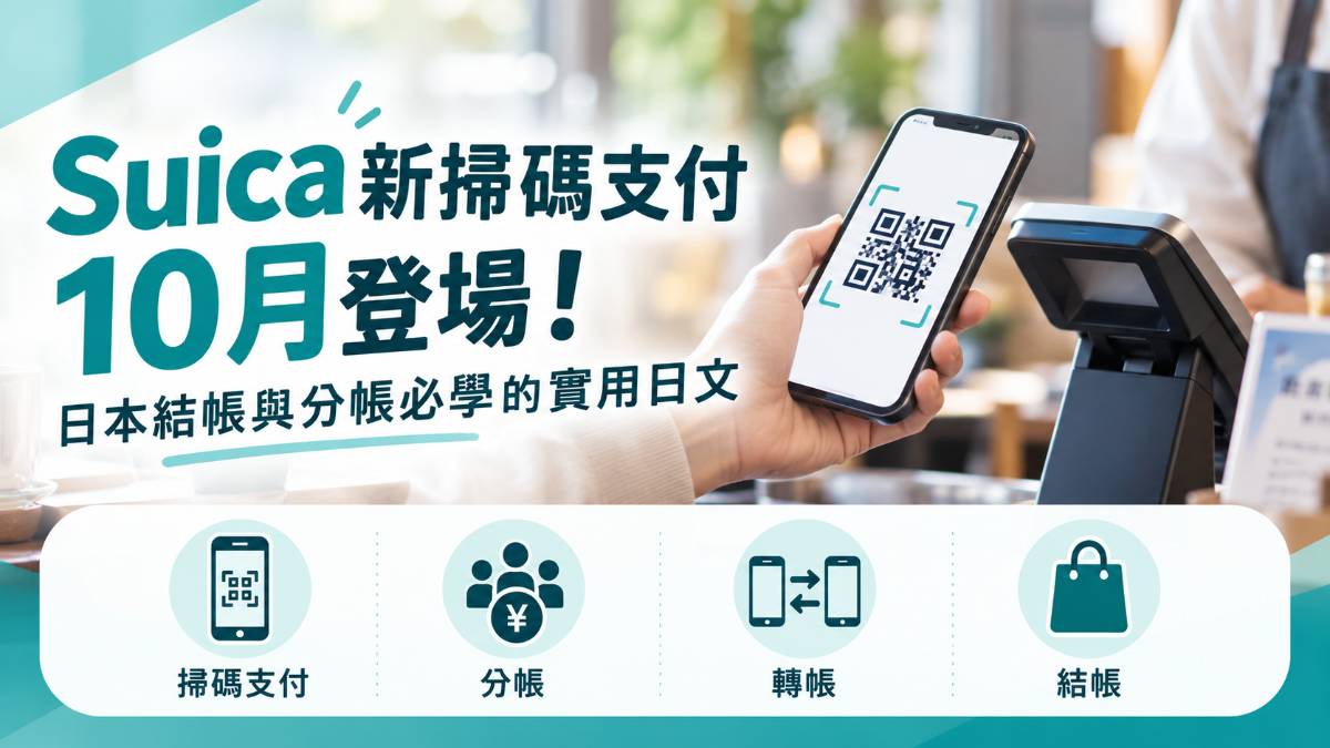 Suica新掃碼支付10月登場！日本結帳與分帳必學的實用日文