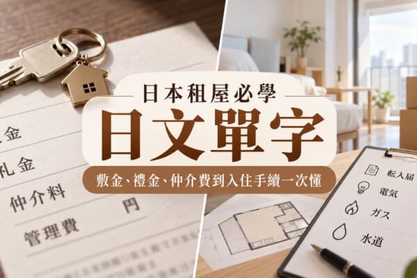 日本租屋必學日文單字！敷金、禮金、仲介費到入住手續一次懂