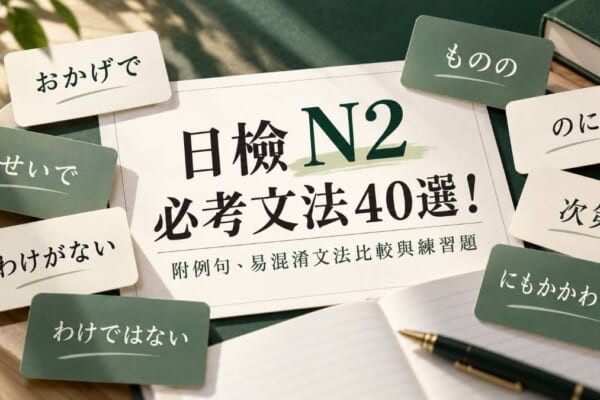 日檢N2必考文法40選！附例句、易混淆文法比較與練習題