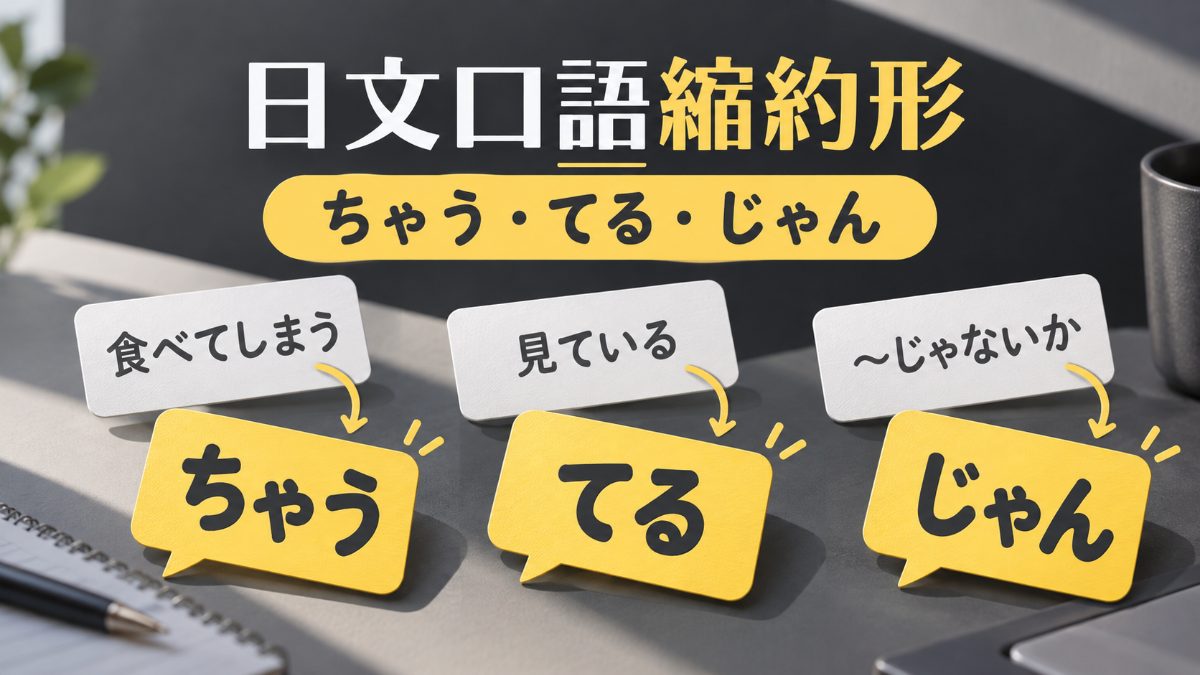 日文口語縮約形整理！ちゃう、てる、じゃん到底怎麼用？
