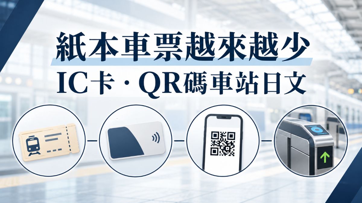 日本紙本車票越來越少?IC卡、QR碼無票化與車站日文 日本紙本車票越來越少?IC卡、QR碼無票化與車站日文