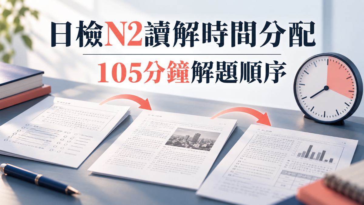 日檢N2讀解寫不完？105分鐘時間分配與解題順序