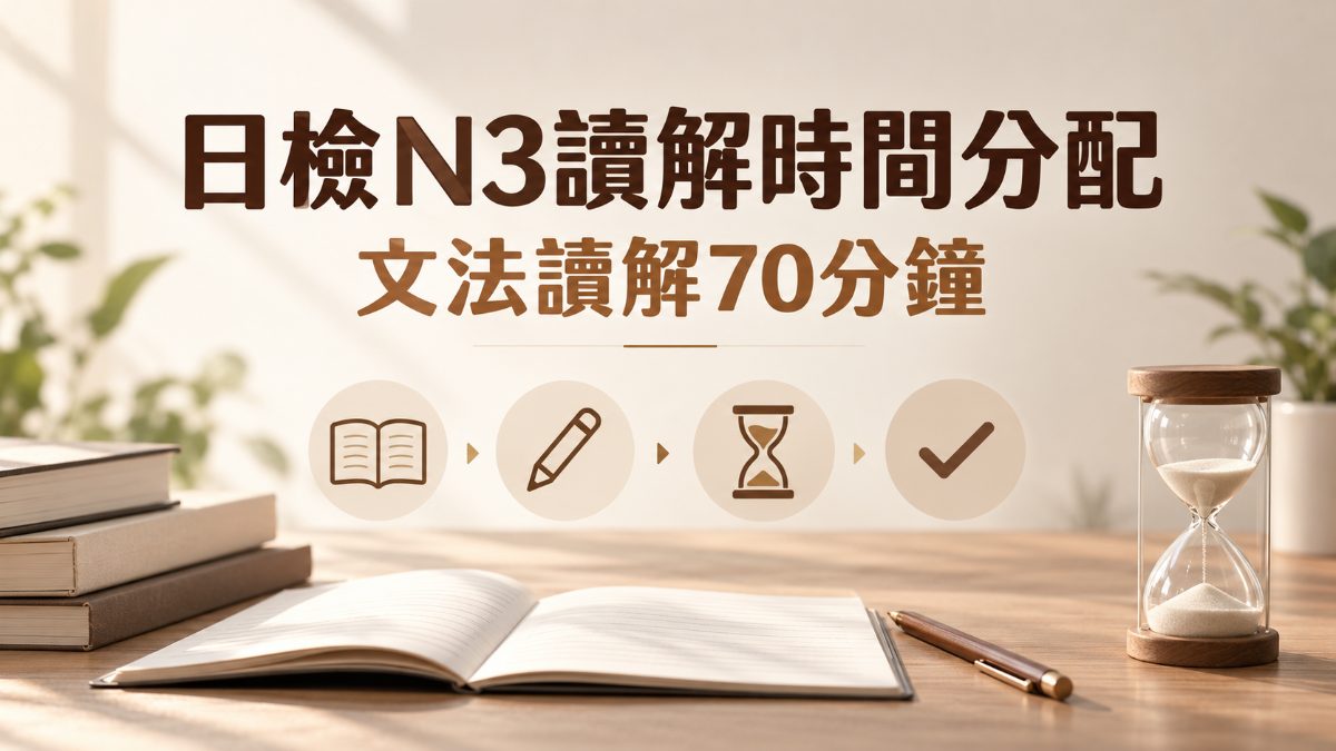 日檢N3讀解來不及？文法讀解70分鐘時間分配技巧